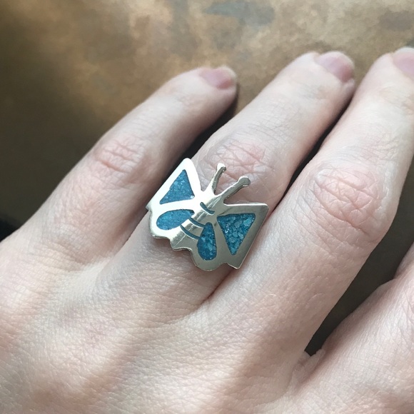 Taxco Jewelry - TAXCO Turquoise Butterfly 🦋 Sterling Silver Ring